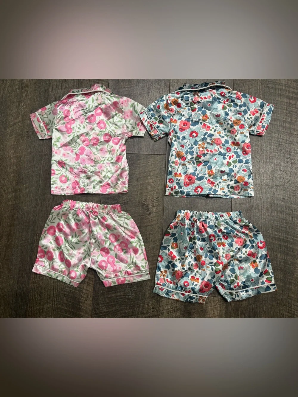 Baby Toddler Girl Floral Satin Pajama Set Bundle 12-18m